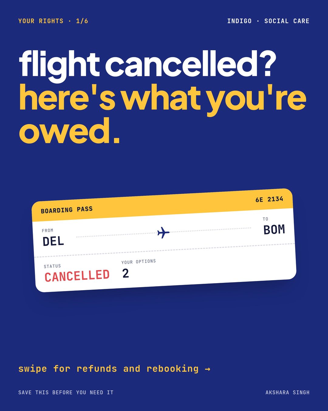 Know your rights carousel, Flight cancelled?