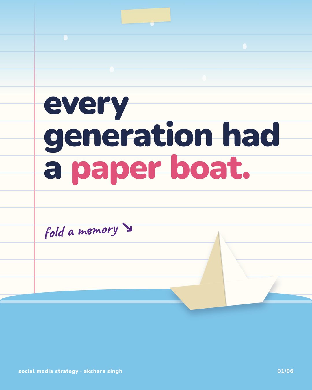 Instagram carousel, Every generation had a paper boat